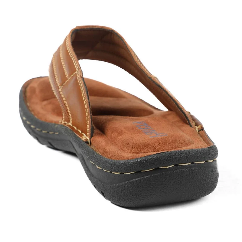 Leather Slip On Sandals - AATRA43002 / 328 935 - Tan