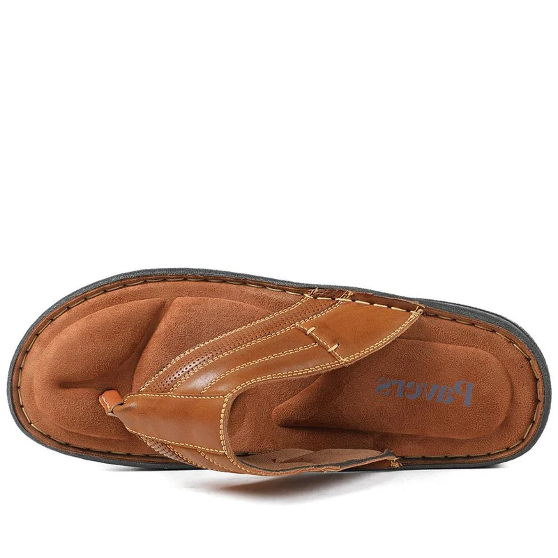 Leather Slip On Sandals - AATRA43002 / 328 935 - Tan