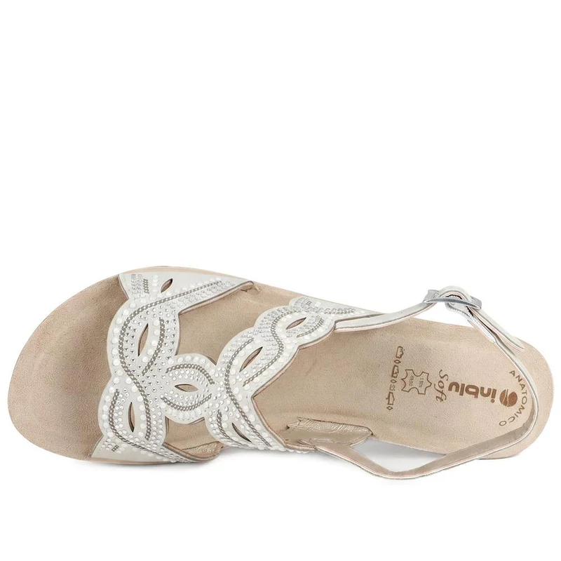 Inblu Slingback Sandals With Rhinstone Detailing - INB43052 / 330 371 - Silver