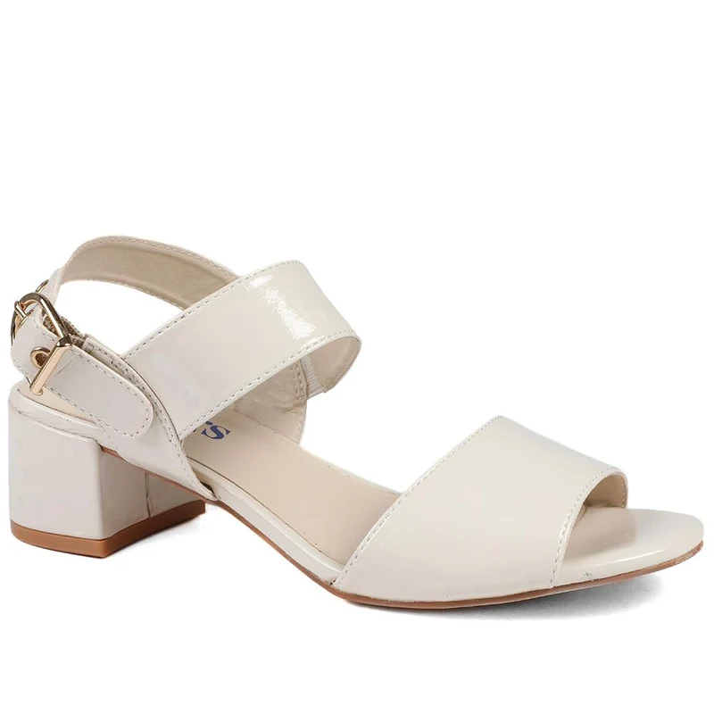 Smart Block Heel Buckle Fasten Sandals - WBINS43030 / 328 973