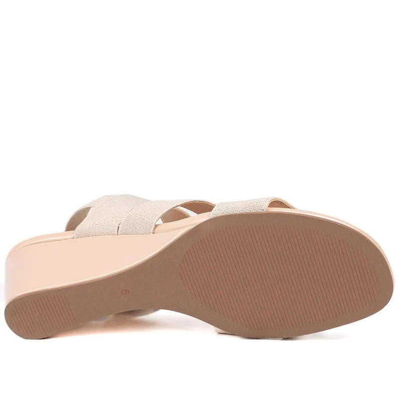 Smart Elasticated Fit Sandals - MAIN43000 / 328 878 - Beige