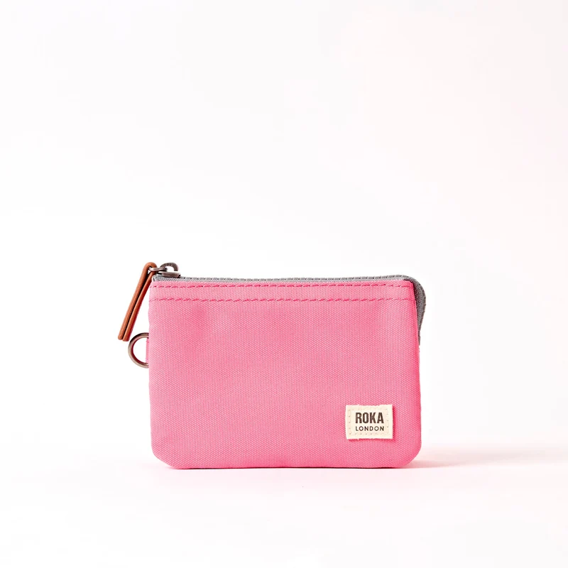 ROKA Carnaby Kleine Handtasche aus recyceltem Canvas in Pink Lemonade