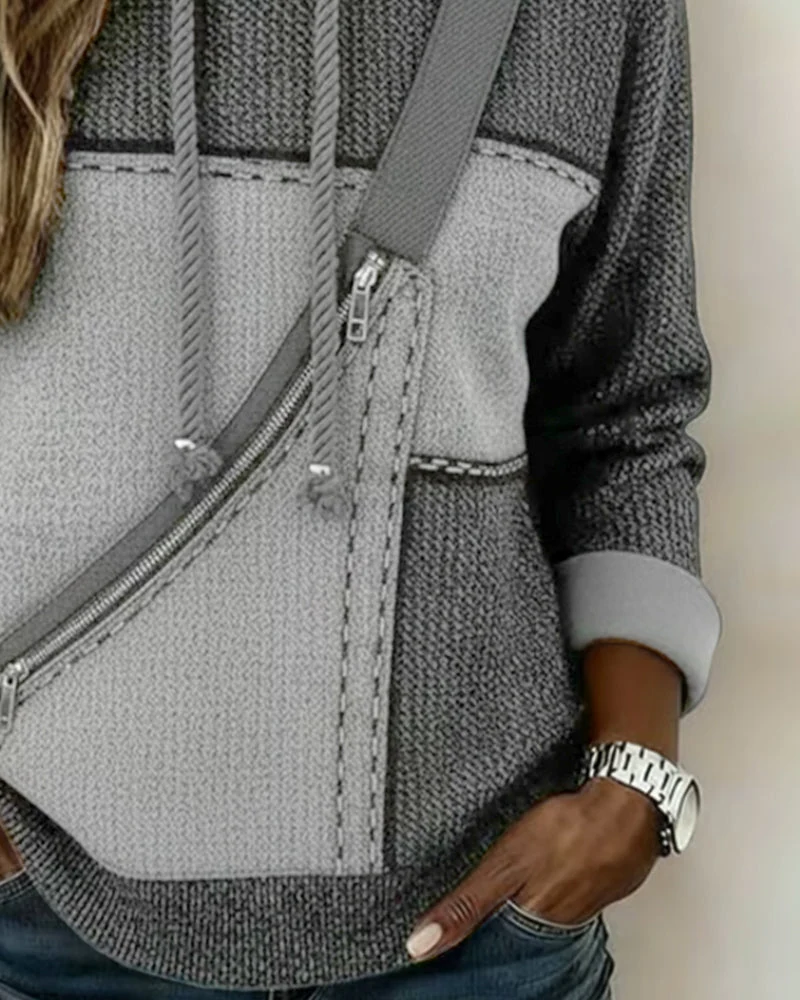 Soniya – Hoodie im Color-Block Schau mit Diagonalstreifen