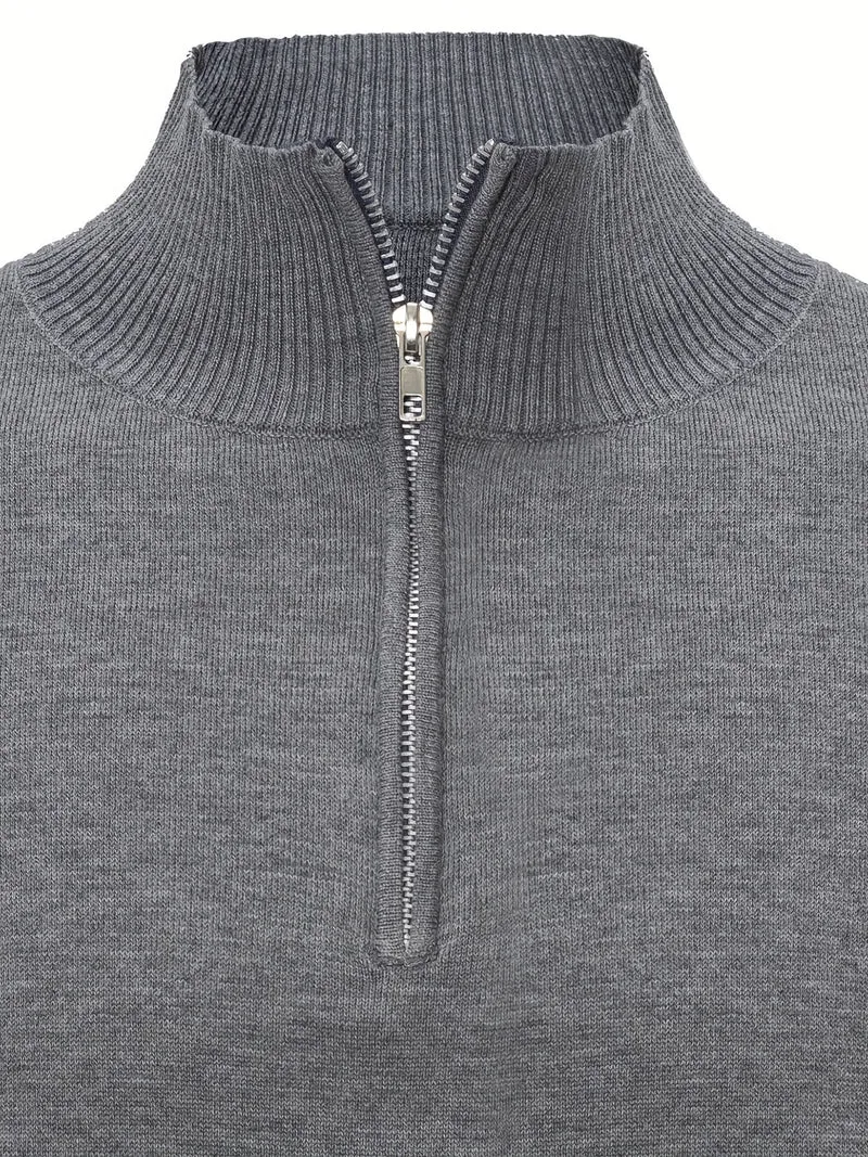 Sumuel – Strickpullover Mit Reißverschluss Und Geripptem Kragen