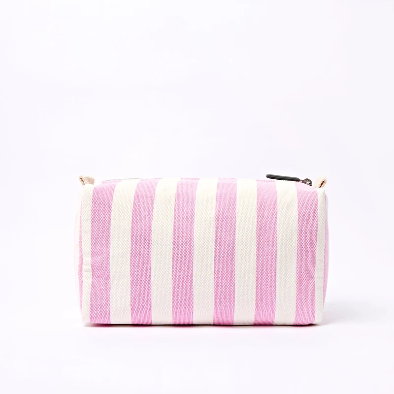 ROKA Mayfair Waschtasche aus Baumwoll-Canvas | Sherbet-Streifen