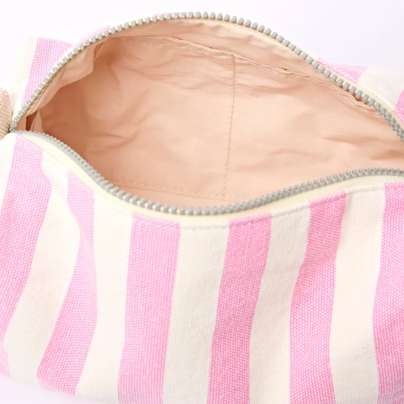 ROKA Mayfair Waschtasche aus Baumwoll-Canvas | Sherbet-Streifen
