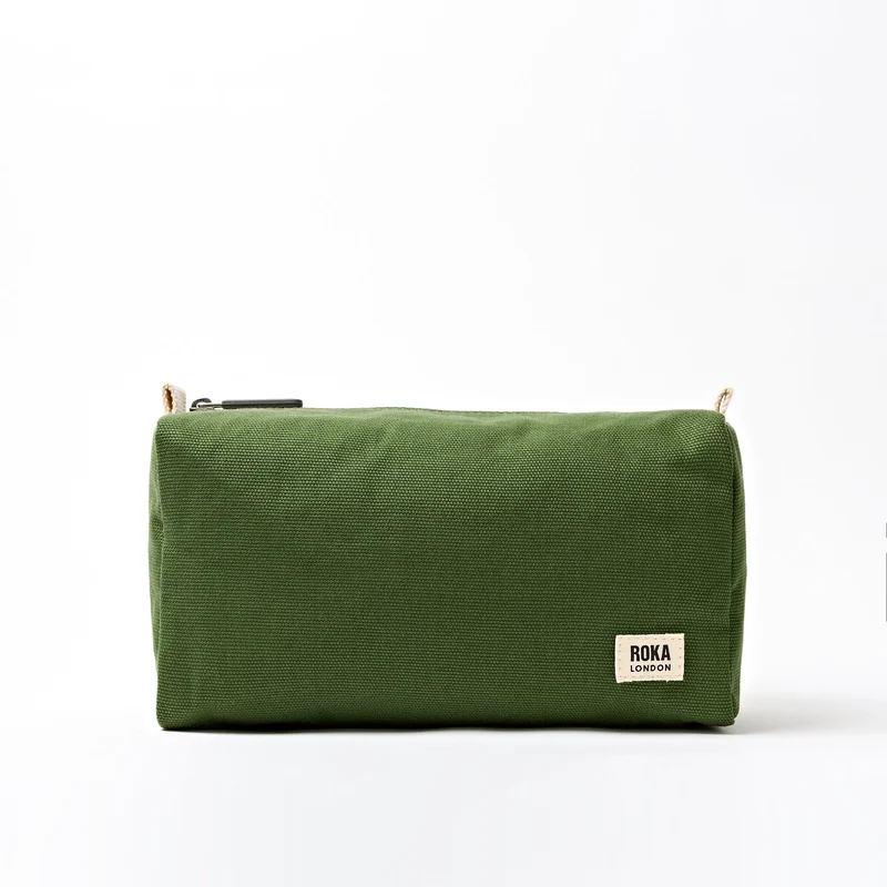 ROKA Mayfair Waschtasche aus Baumwoll-Canvas | Artischocke