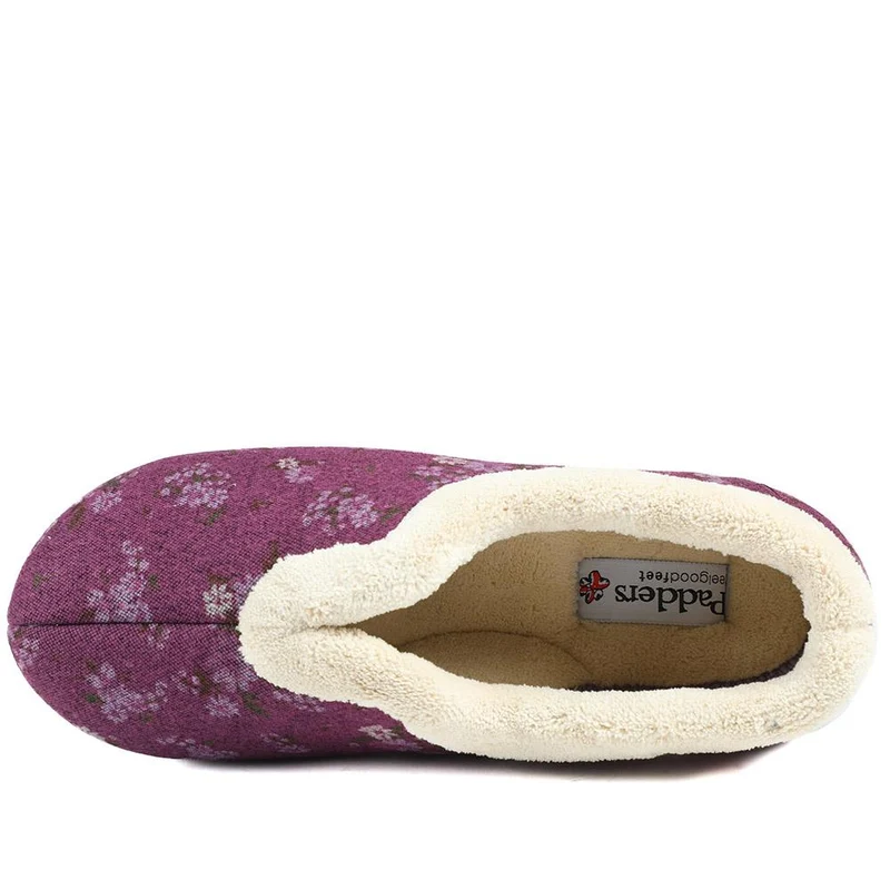 Padders Wide Fit Memory Foam Slippers - PADQING43006 / 329 403 - Purple