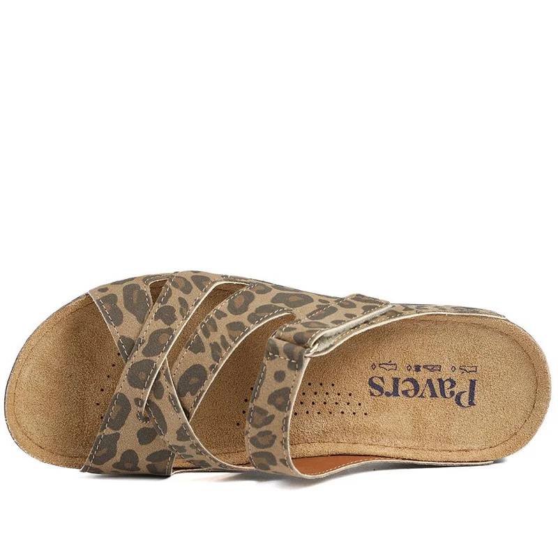 Lightweight Touch Fasten Mules - SERAY41001 / 327 547 - Leopard