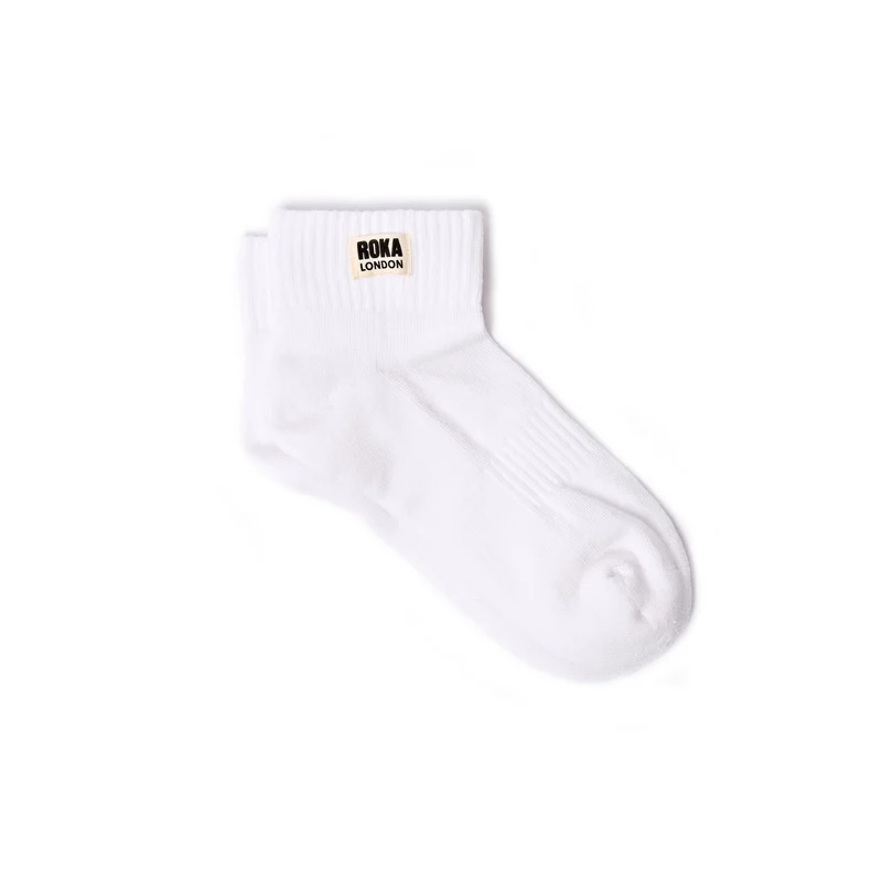 ROKA Wembley Bio-Baumwoll-Crop-Socken | Cremeweiß