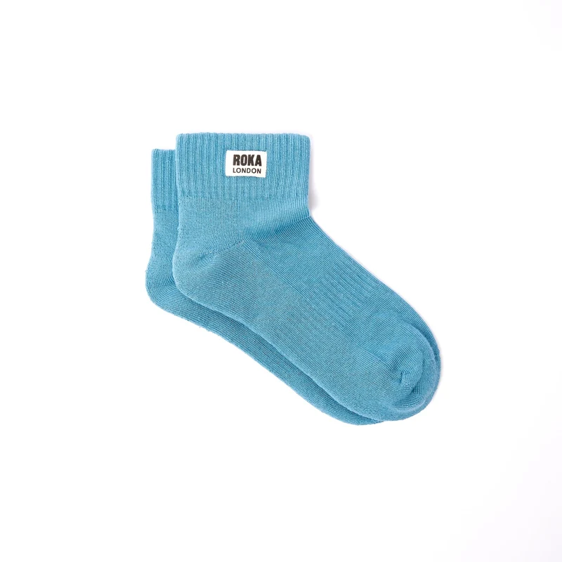 ROKA Wembley Bio-Baumwoll-Crop-Socken | Adriatisch