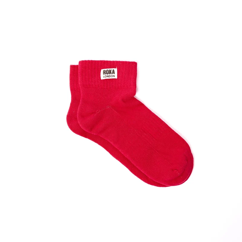 ROKA Wembley Bio-Baumwoll-Crop-Socken | Scharlachrot