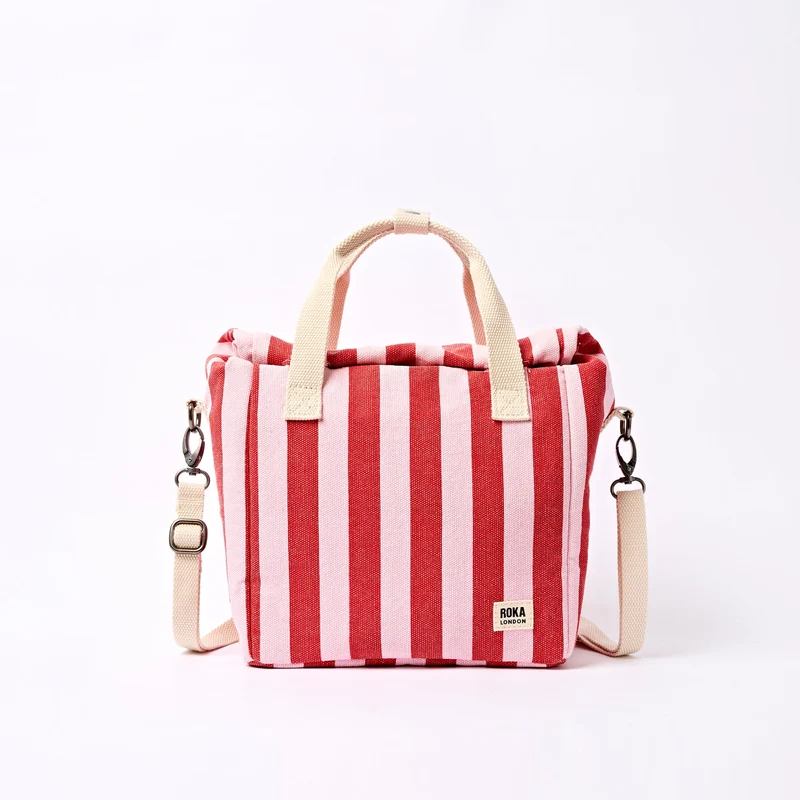 ROKA Hampstead Canvas Lunchtasche | Erdbeerstreifen