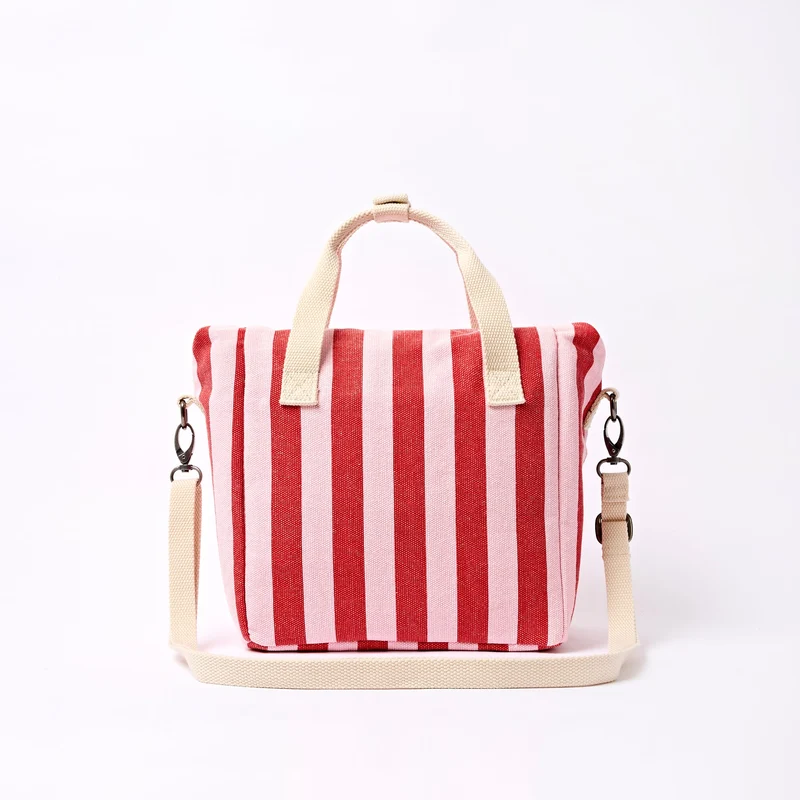 ROKA Hampstead Canvas Lunchtasche | Erdbeerstreifen