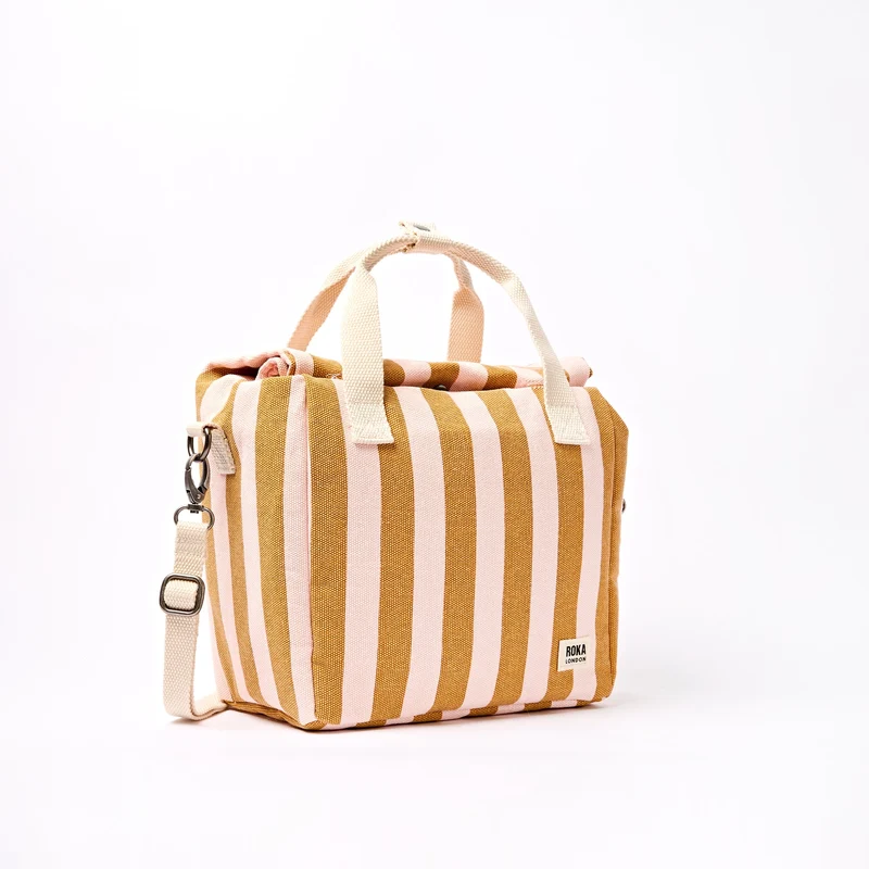 ROKA Hampstead Canvas-Lunchtasche | Roségoldene Streifen