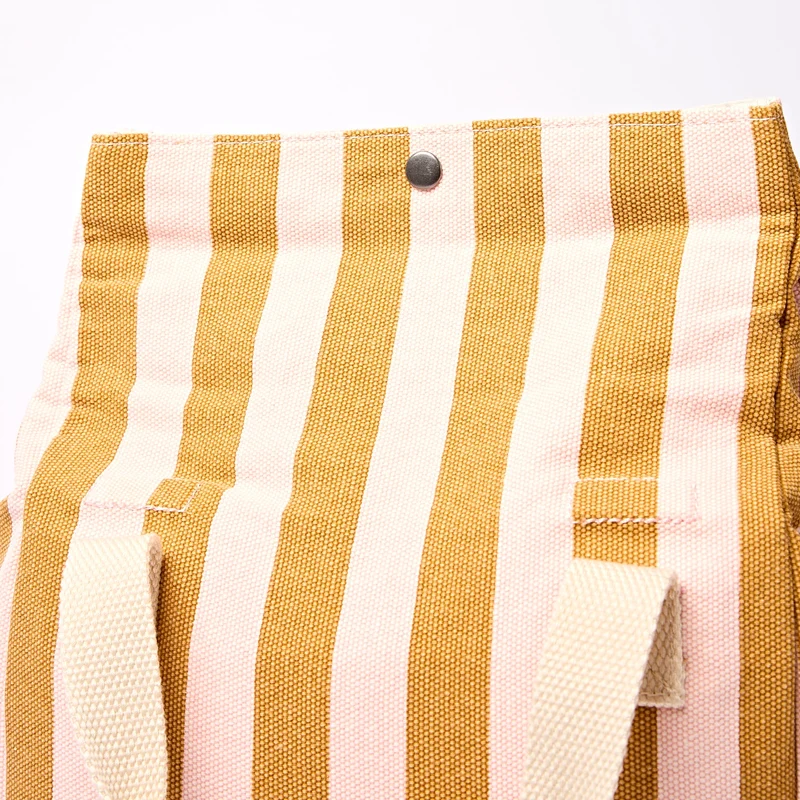 ROKA Hampstead Canvas-Lunchtasche | Roségoldene Streifen