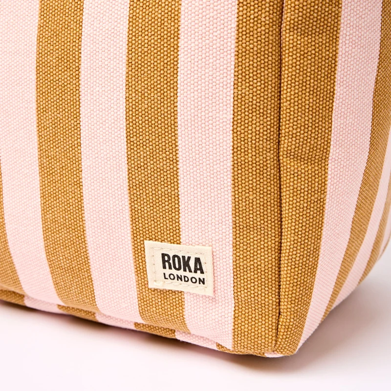 ROKA Hampstead Canvas-Lunchtasche | Roségoldene Streifen