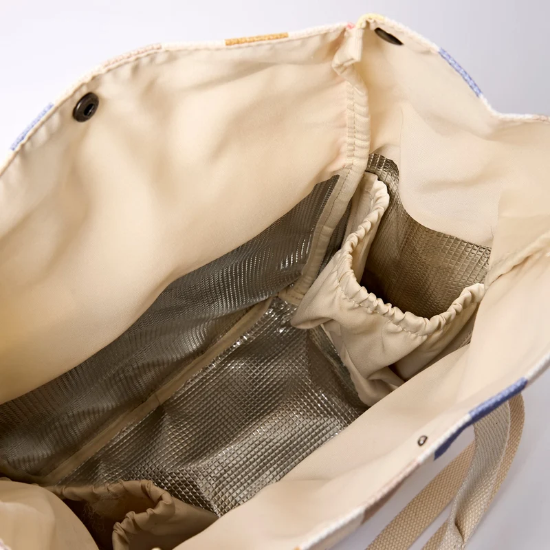 ROKA Hampstead Canvas-Lunchtasche | Pastellfarben mit Streifen