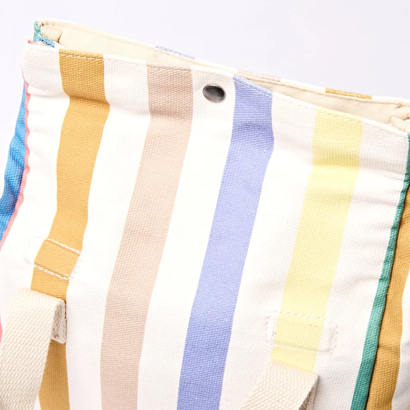ROKA Hampstead Canvas-Lunchtasche | Pastellfarben mit Streifen