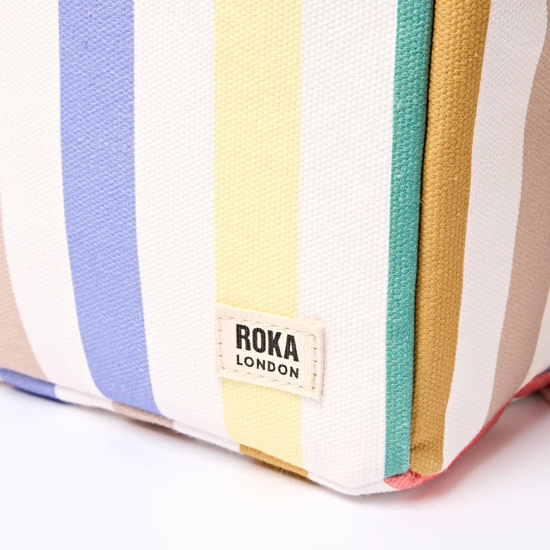 ROKA Hampstead Canvas-Lunchtasche | Pastellfarben mit Streifen