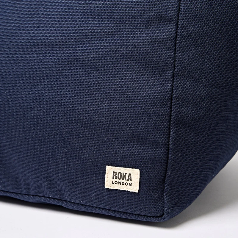 ROKA Große Marylebone-Tragetasche aus Baumwoll-Canvas | Mitternachtsblau