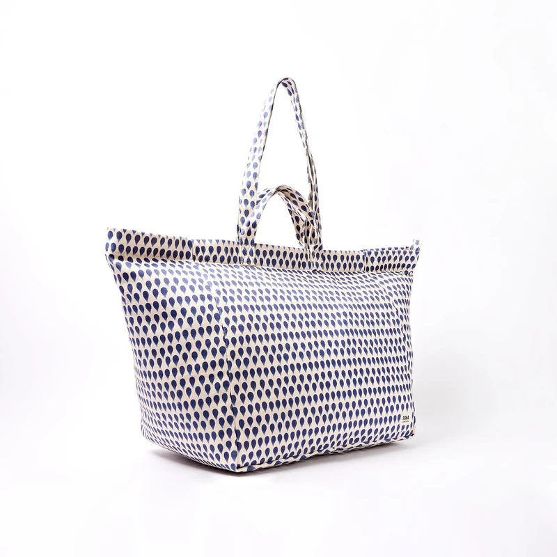 ROKA Große Marylebone-Tragetasche aus Baumwoll-Canvas | Denim Rain Indigo
