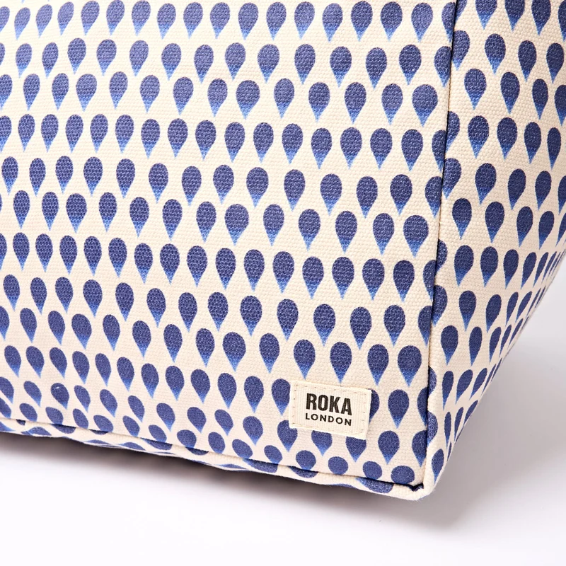 ROKA Große Marylebone-Tragetasche aus Baumwoll-Canvas | Denim Rain Indigo