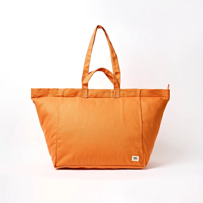 ROKA Große Marylebone-Tragetasche aus Baumwoll-Canvas | Gebranntes Orange