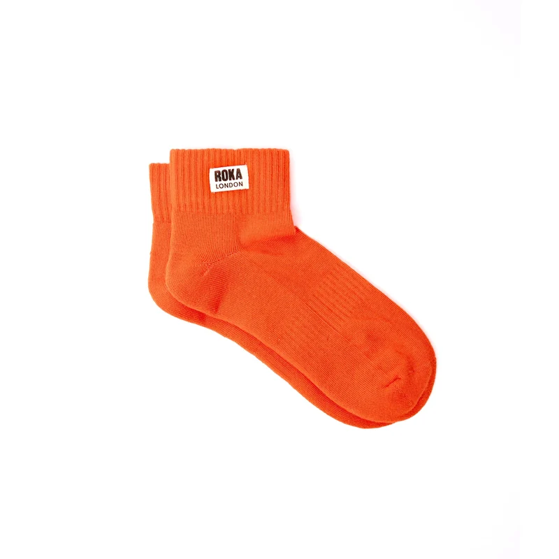 ROKA Wembley Bio-Baumwoll-Crop-Socken | Jaffa Orange