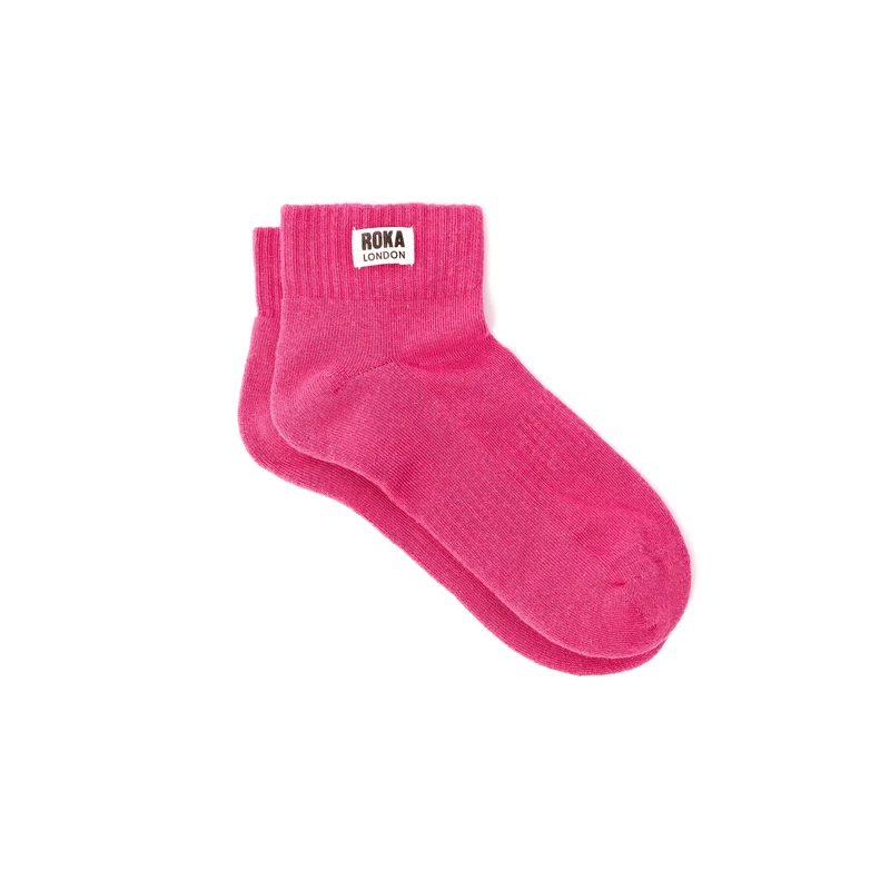 ROKA Wembley Bio-Baumwoll-Crop-Socken | Granitrot