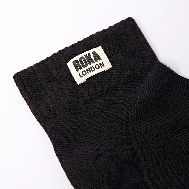 ROKA Wembley Bio-Baumwoll-Crop-Socken | Schwarz