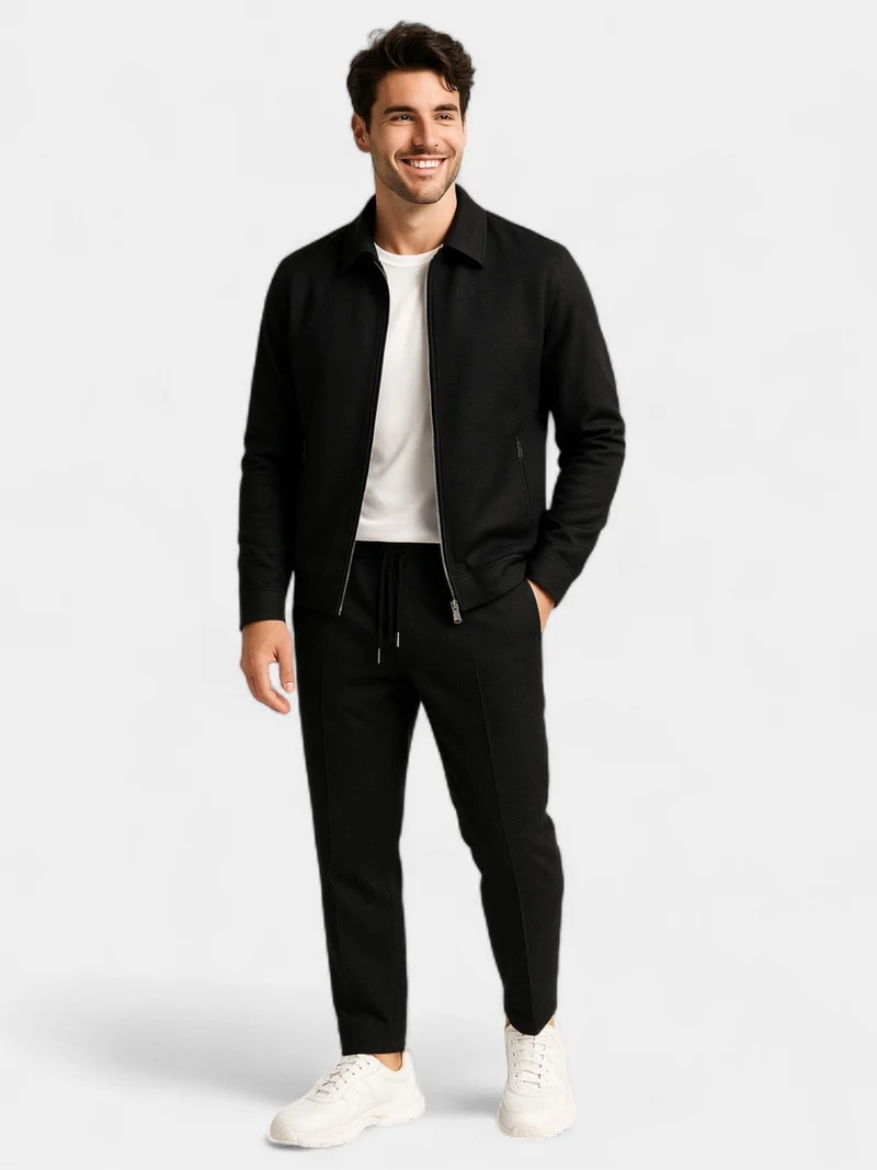 Tobiana - Set Aus Strukturierter Jacke MIT Reißverschluss Und Hose MIT Kordelzug