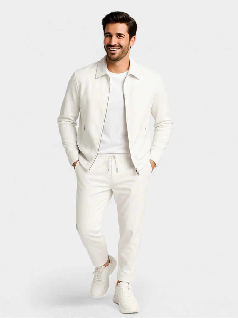 Tobiana - Set Aus Strukturierter Jacke MIT Reißverschluss Und Hose MIT Kordelzug
