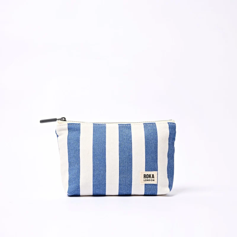 ROKA Maida Vale Kleine Baumwolltasche | Denim-Streifen