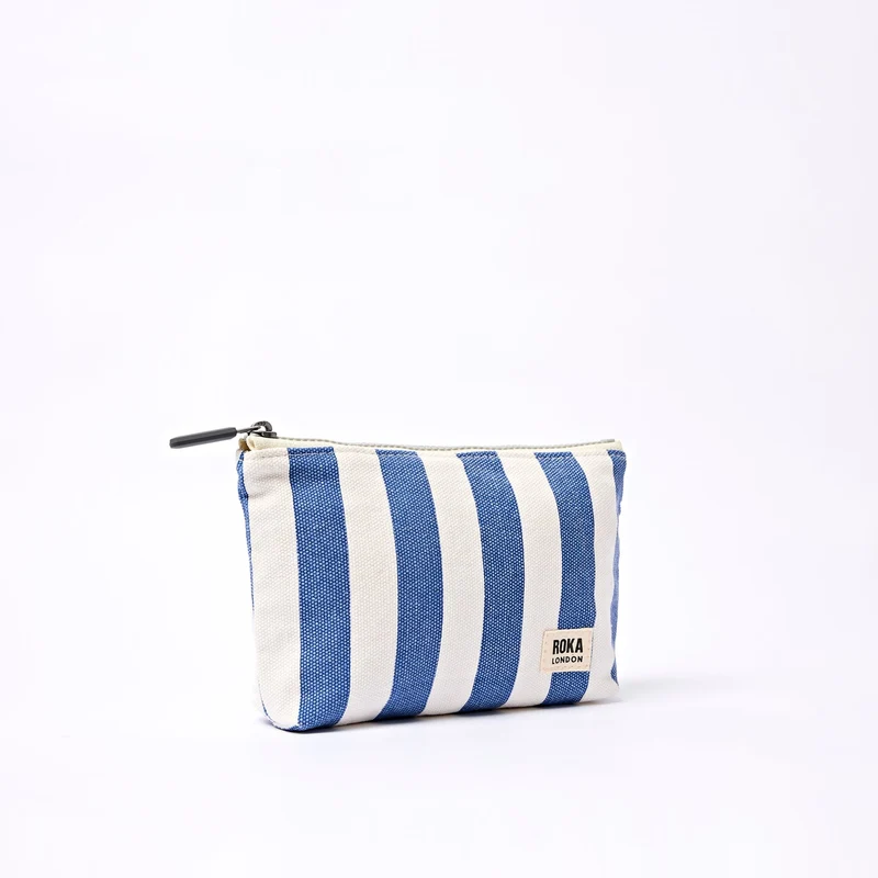 ROKA Maida Vale Kleine Baumwolltasche | Denim-Streifen