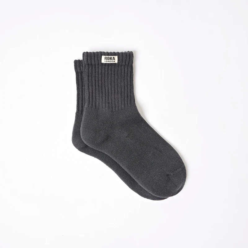 ROKA Windsor Bio-Baumwollsocken | Verwaschenes Schwarz