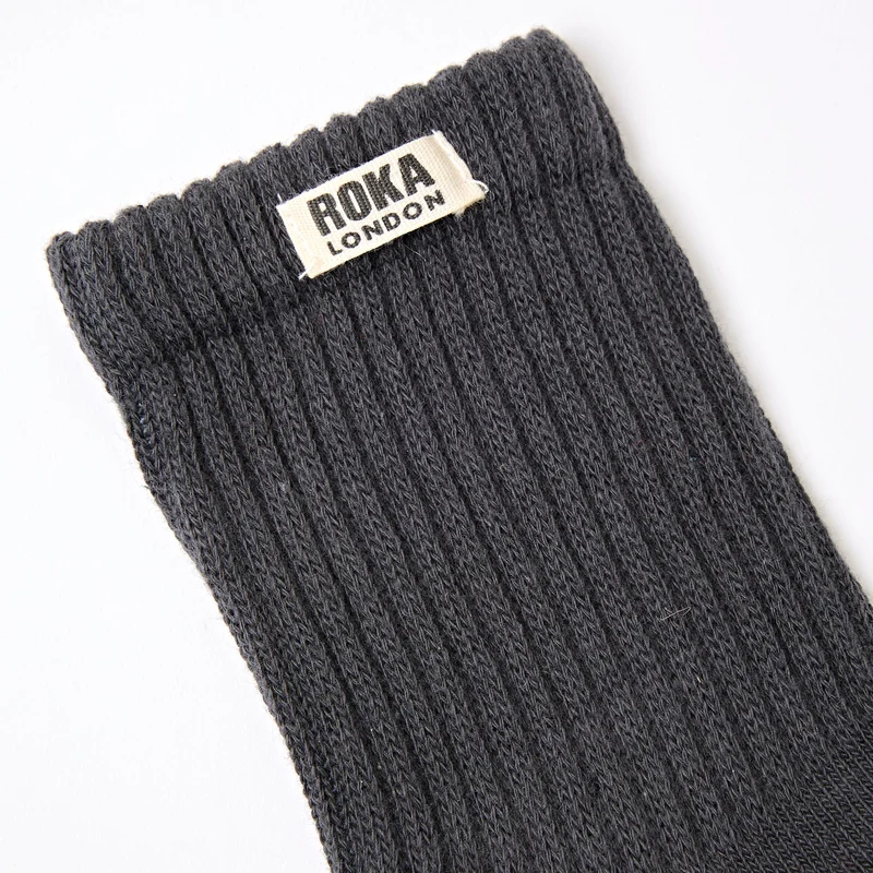 ROKA Windsor Bio-Baumwollsocken | Verwaschenes Schwarz