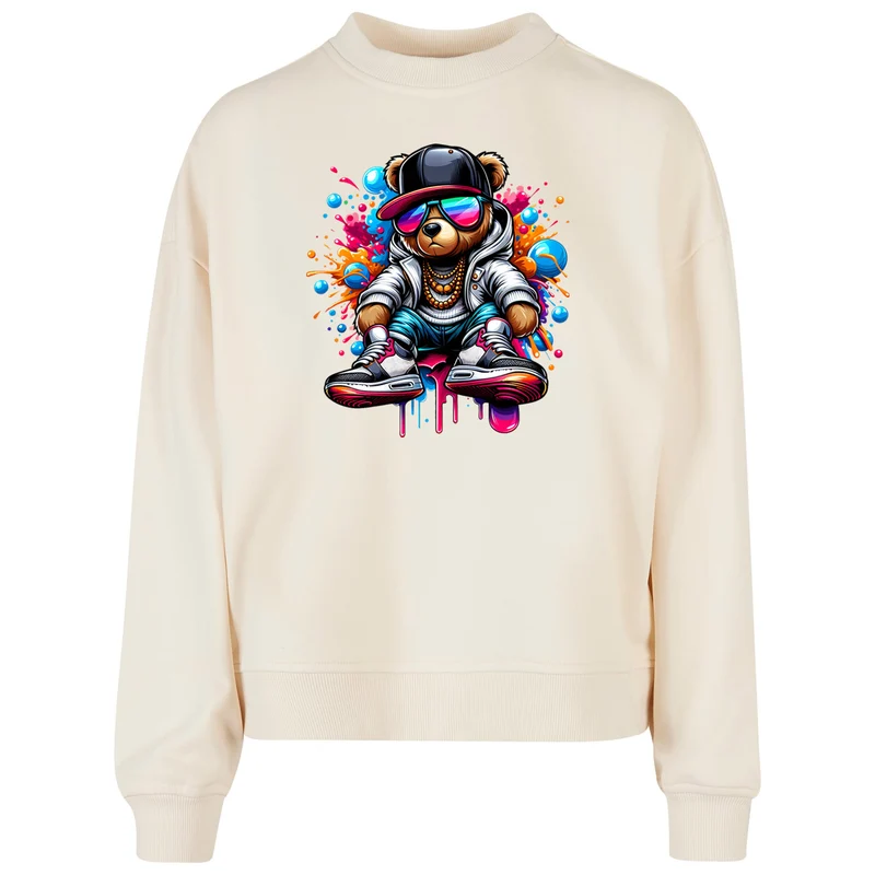 Ladies Oversized Sweatshirt - Teddy Bear-Streat Wear