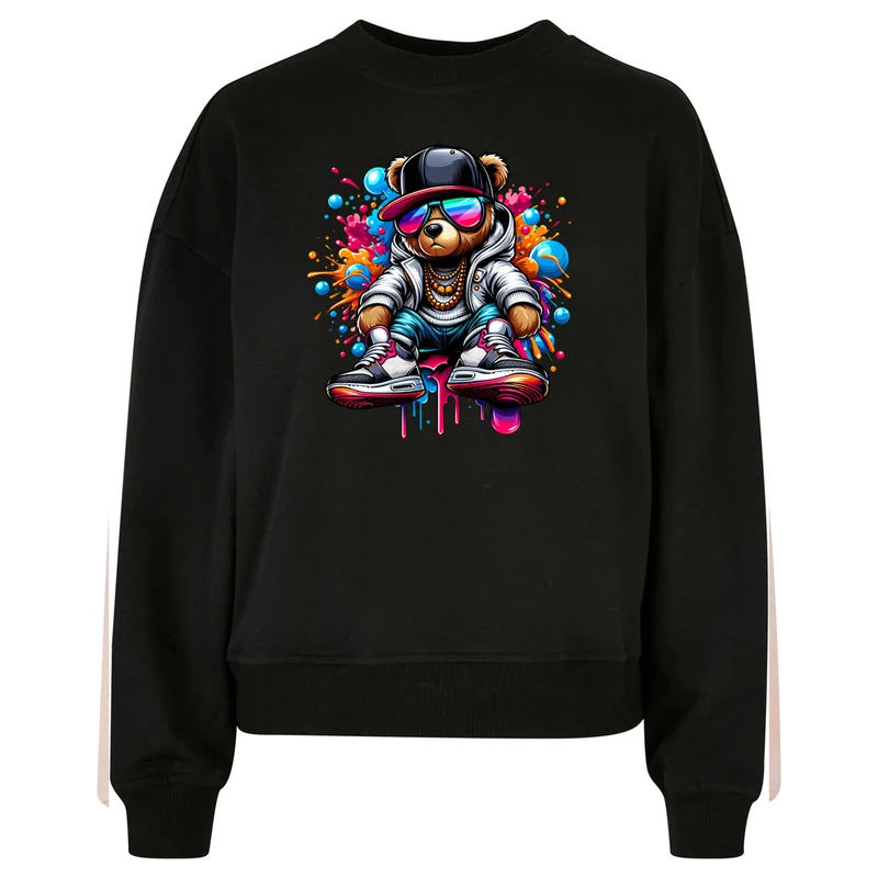 Ladies Oversized Sweatshirt - Teddy Bear-Streat Wear