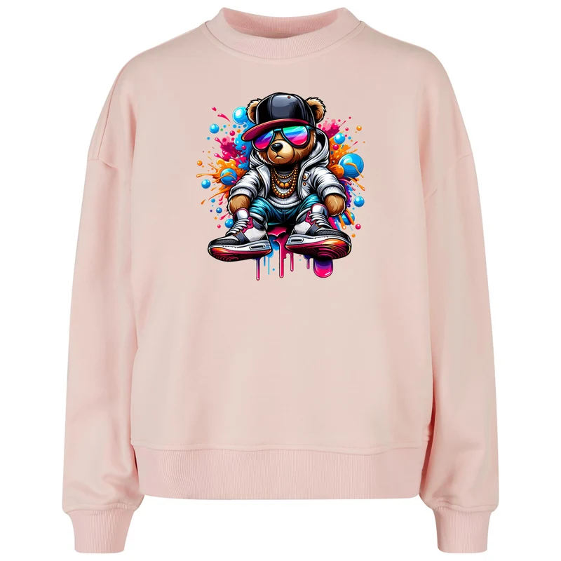 Ladies Oversized Sweatshirt - Teddy Bear-Streat Wear