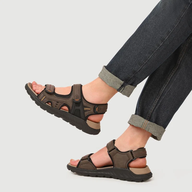 Triple Touch-Fastening-Strapped Sandals - XIAM41006 / 326 975 - Brown