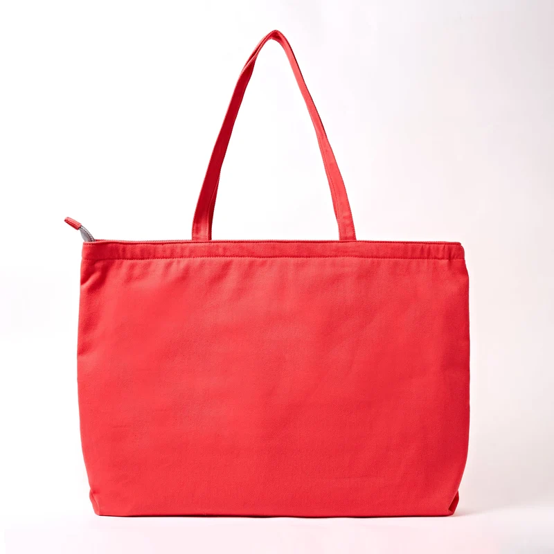 ROKA Portobello N Große Tasche aus recycelter Baumwolle | Scharlachrot