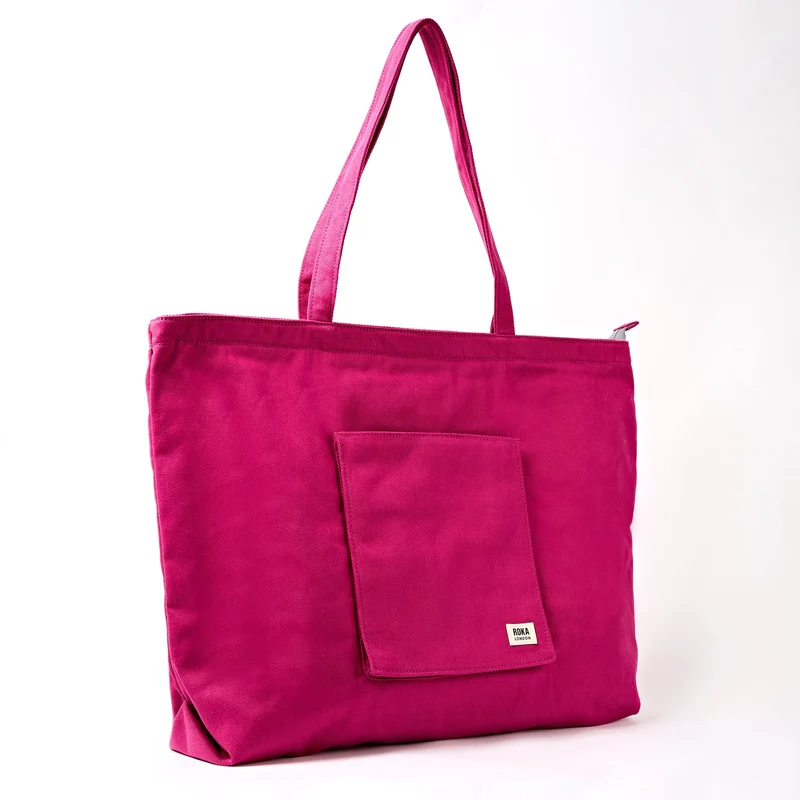ROKA Portobello N Große Tasche aus recycelter Baumwolle | Granita Rot