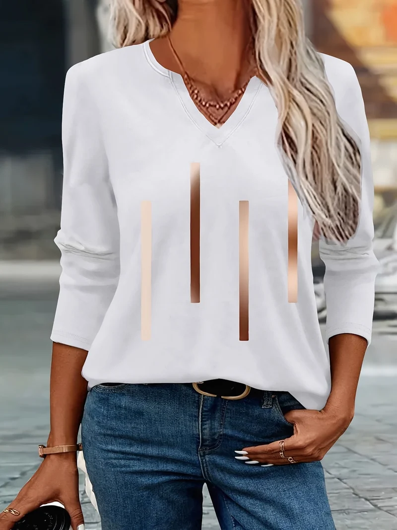 Ziqian - Elegantes Bedrucktes Langarm Hemd