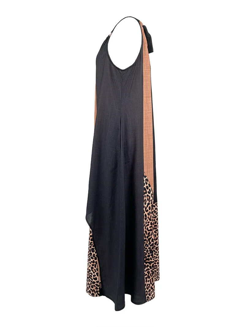 Terina – Maxikleid Mit Einsätzen Im Leopardenmuster