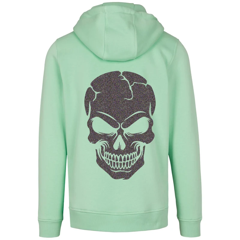 Hoodie - Skull Head Glitzer Multicolor Druck - verschiedene Farben zur Auswahl