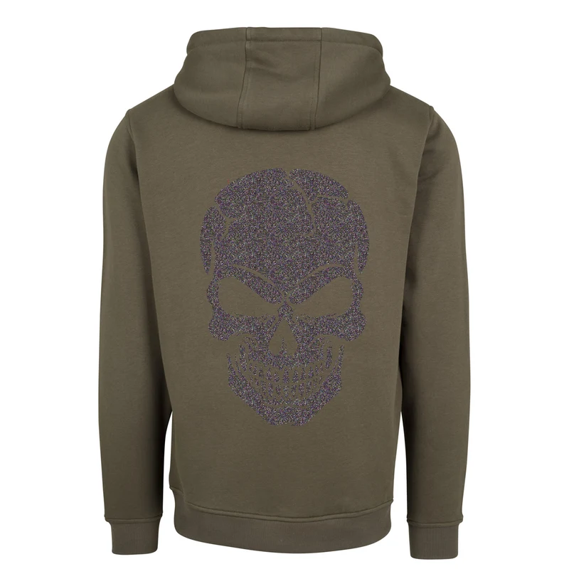Hoodie - Skull Head Glitzer Multicolor Druck - verschiedene Farben zur Auswahl