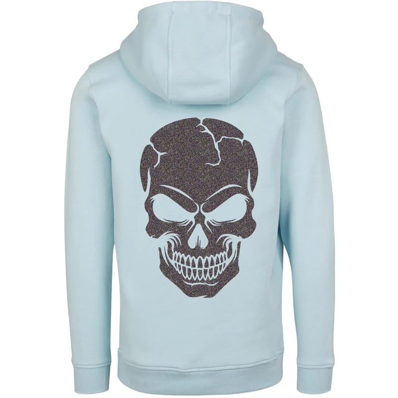 Hoodie - Skull Head Glitzer Multicolor Druck - verschiedene Farben zur Auswahl