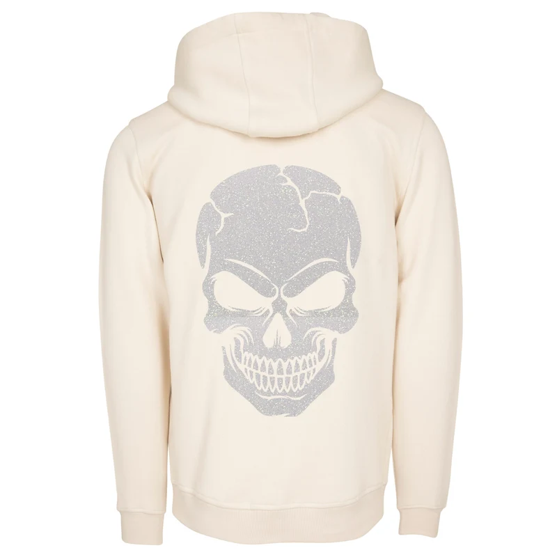 Hoodie - Skull Head Glitzer Weiß Druck - verschiedene Farben zur Auswahl