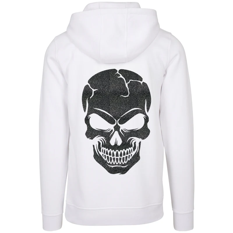 Hoodie - Skull Head Glitzer Schwarz Druck - verschiedene Farben zur Auswahl